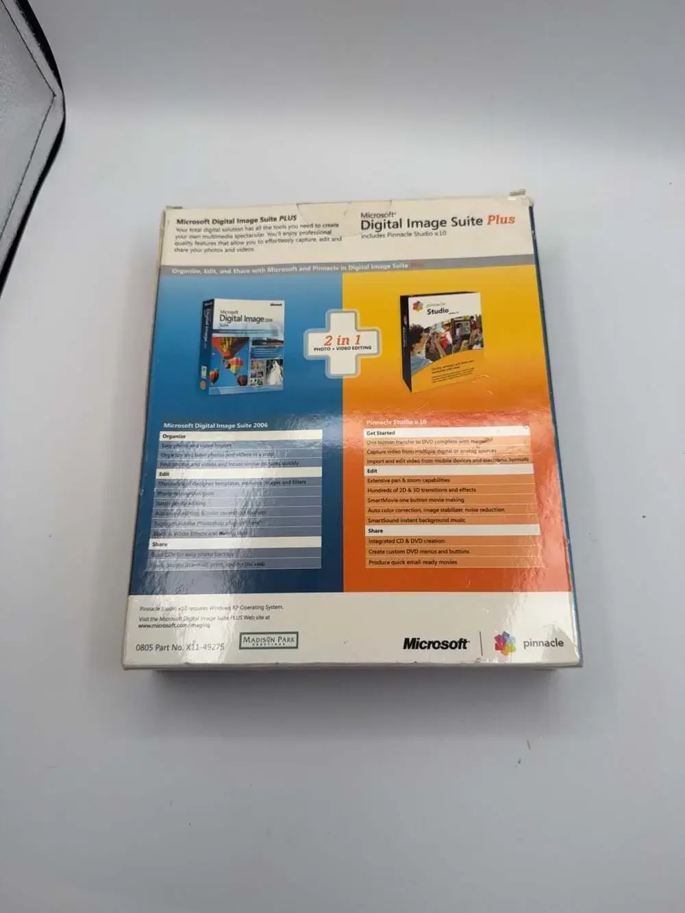 Microsoft Digital Image Suite Plus with Pinnacle Studio v.10 Software